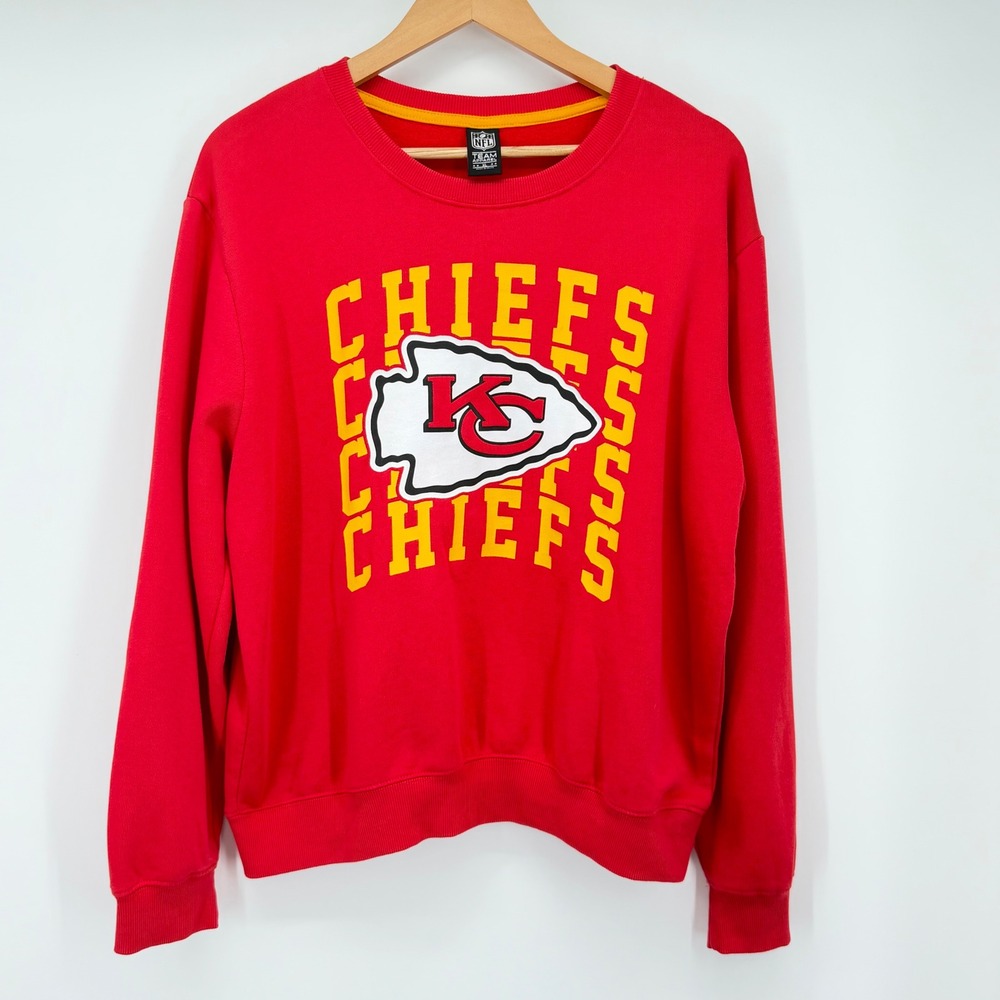 NFL Team Apparel Kansas City Chiefs Graphic Crewneck Sweatshirt Men's XL Red